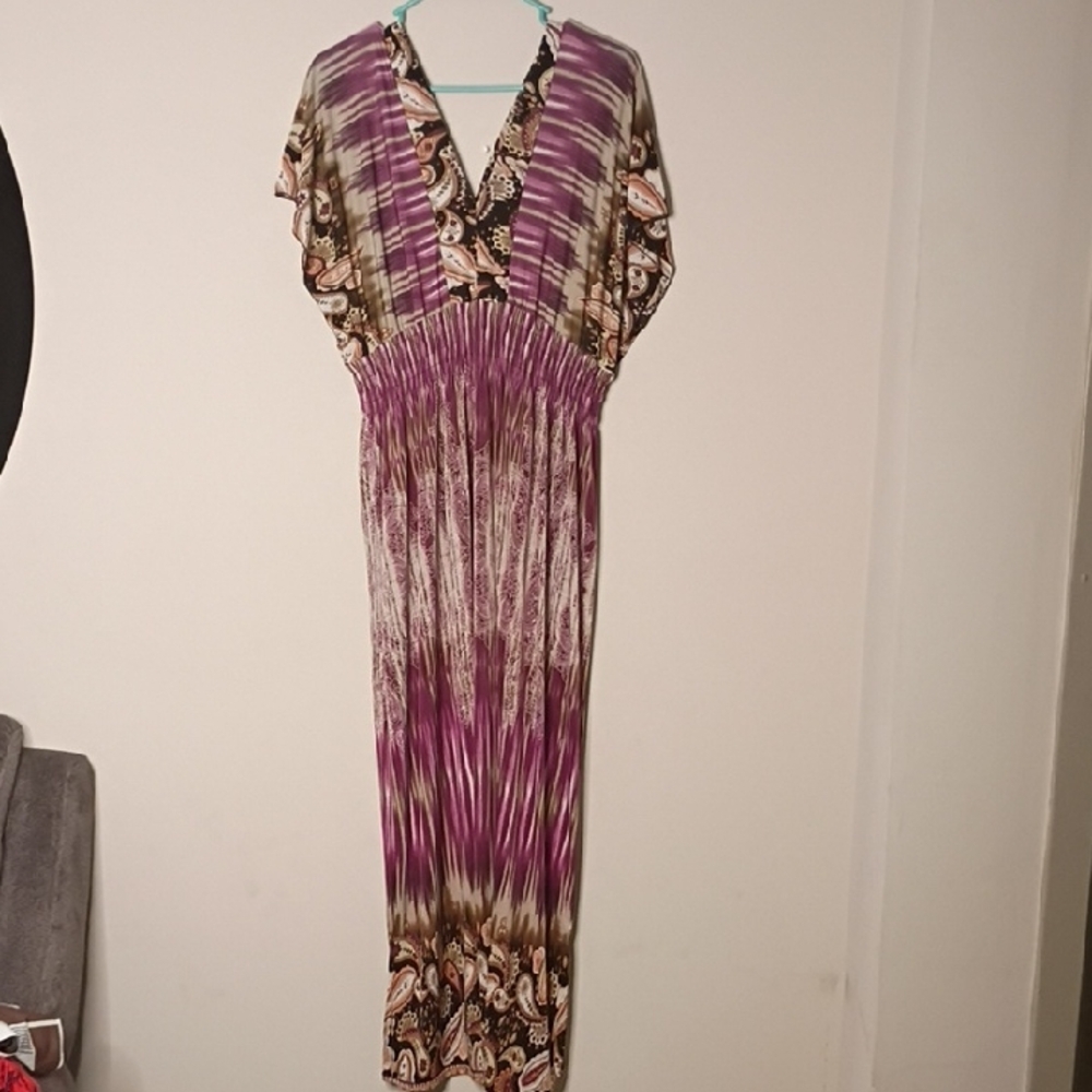 Purple and Brown Maxi Dress